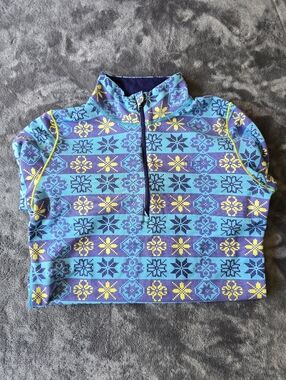 Helly Hansen Fair Isle Snowflake Base Layer Quarter Zip Size Small